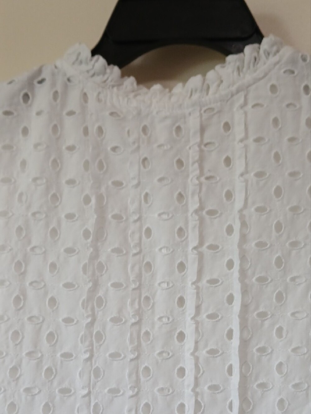 Time and Tru Women's L Cotton Eyelet Mini Dress with Flutter Sleeves - Picture 12 of 13
